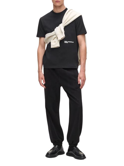 T-shirt nera in cotone Karl Lagerfeld jeans | A4M17027999